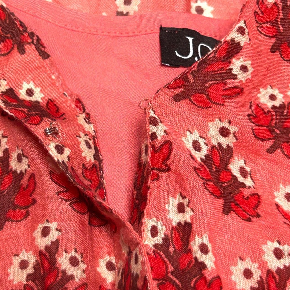 J.Crew Cabana Mini Dress M NWT Ramie Block Print Coral Floral Slip $198 - Picture 15 of 16